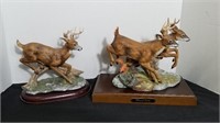 2 Homco Deer Figurines on Bases