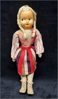 Vintage Ethnic Folk Doll Poland On Stand