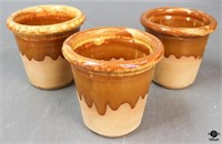Glazed Terracotta Pots / 3 pc