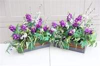 Two Spring Artificial Floral Baskets