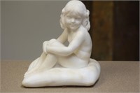 Antique Signed Fischel Alabaster of a Nude Girl