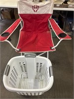 Over sized IU chair and  laundry basket with