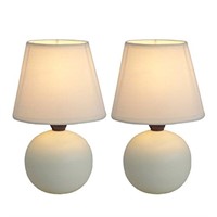 Simple Designs LT2008-OFF-2PK Mini Ceramic Globe