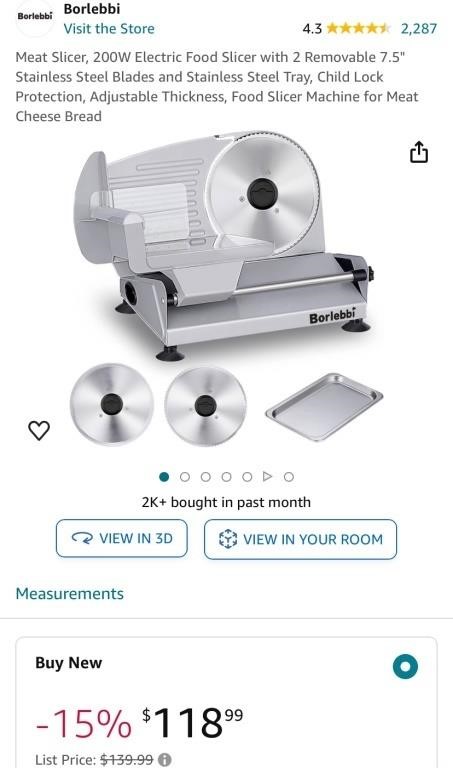 MEAT SLICER (OPEN BOX, POWERS ON)