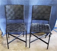 2 Sunpan Omari Leather Dining Chairs $1600