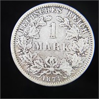 1874-A Germany 1 Mark - 90% Silver