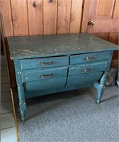 Antique kitchen Bakers table with pulldown flour