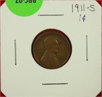 1911-S Lincoln Cent VF