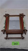 Vintage Hand Crafted Wall Mirror Towel Rack