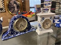 2 - Oriental Blue & White Ceramic Clocks