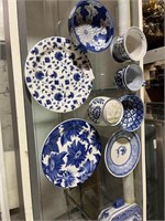 9 Pcs of Misc. Oriental Blue & White Ceramic Ware