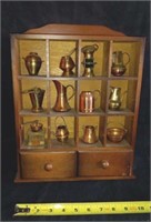 Shadow box with copper items