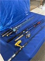 Qty of fishing rods and reels