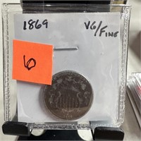 1869 SHIELD NICKEL