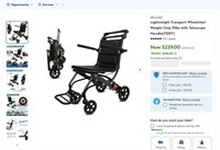 E6178  BROOBEY Transport Wheelchair, 15lbs,