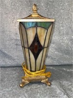 A- 16in stained glass table lamp