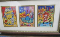 ART-Framed Trio of  Fiesta setting paintings