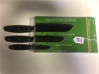 HAMPTON FORGE 3 PC KNIFE SET (New)