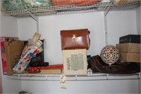 contents of closet, including Christmas items