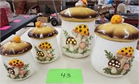 Vintage Sears & Roebuck mushroom  canister set