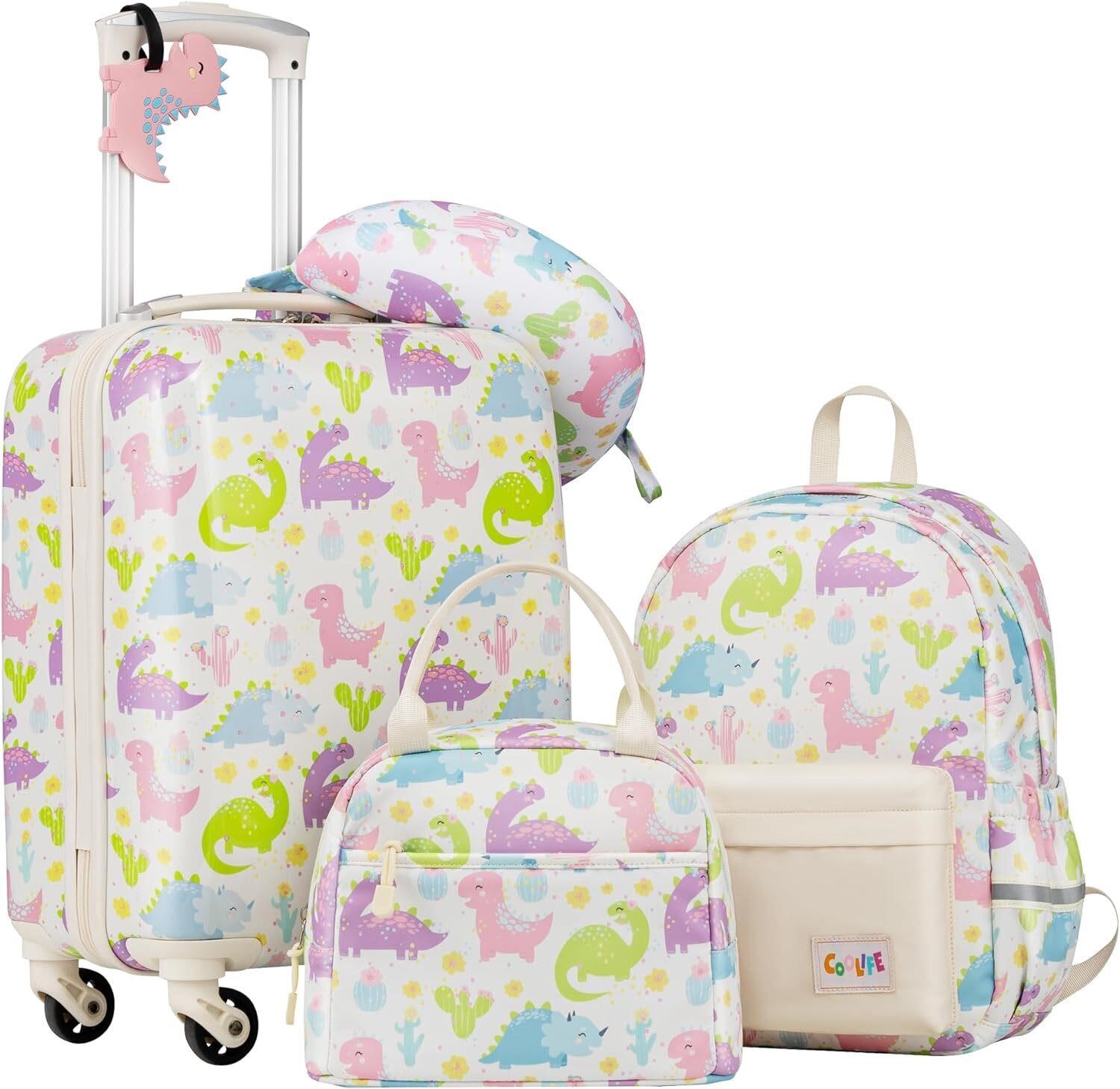 Coolife Kids Luggage 5pc Dino 16 Carry-On