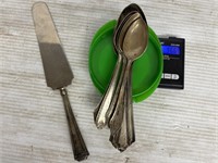 9.66 oz. Sterling silver spoons and a knife with