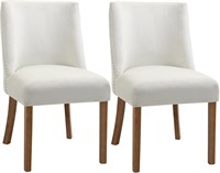$120  HOMCOM Dining Chairs Set of 2, Cream White