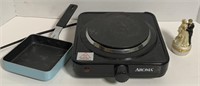 Lot of items including, Aroma hot plate, mini