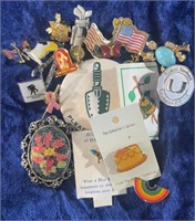 sm lot of collectible pins and brooches