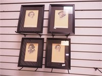 Four framed prints of classical composers