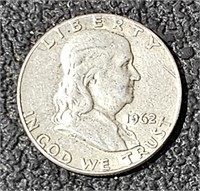 1 Ben Franklin Half Dollar 1962