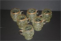 Vintage Crackled Glass Punch Cups with
