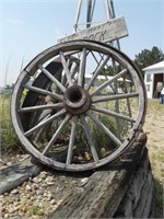 TWO OLD WAGON WHEELS