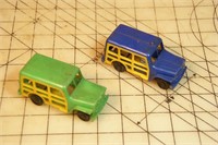 2pc Vintage Wannatoys Plastic Toy Woody Vans