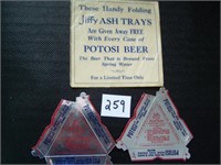 2 Potosi Folding Ashtrays & 1 Package cover