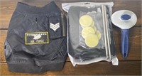 Small Air Force dog jacket/baby gate magic