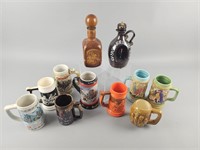 Vintage Italian Leather Decanter, Steins & More!