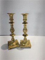 2 - Brass Candlesticks 10" Tall
