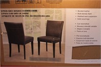 2-pack gray bonden leather chairs