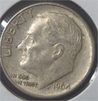 Silver 1964 Roosevelt dime