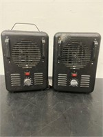 PAIR FAN FORCED ELECTRIC HEATERS C/T STYLE