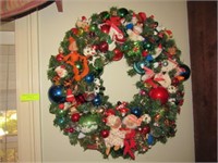 Christmas Wreath w/ Assorted Vintage Ornaments