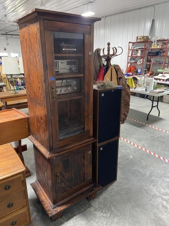 Homemade Wooden Stereo Cabinet With Stereo, Casset