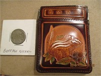 Leather Coin Pouch & Buffalo Nickel-date gone