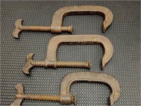 Antique 4 & 3 inch C clamps