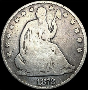 1872-S Seated Liberty Half Dollar NICELY