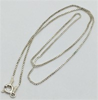 Sterling Silver Italian Box Chain Necklace