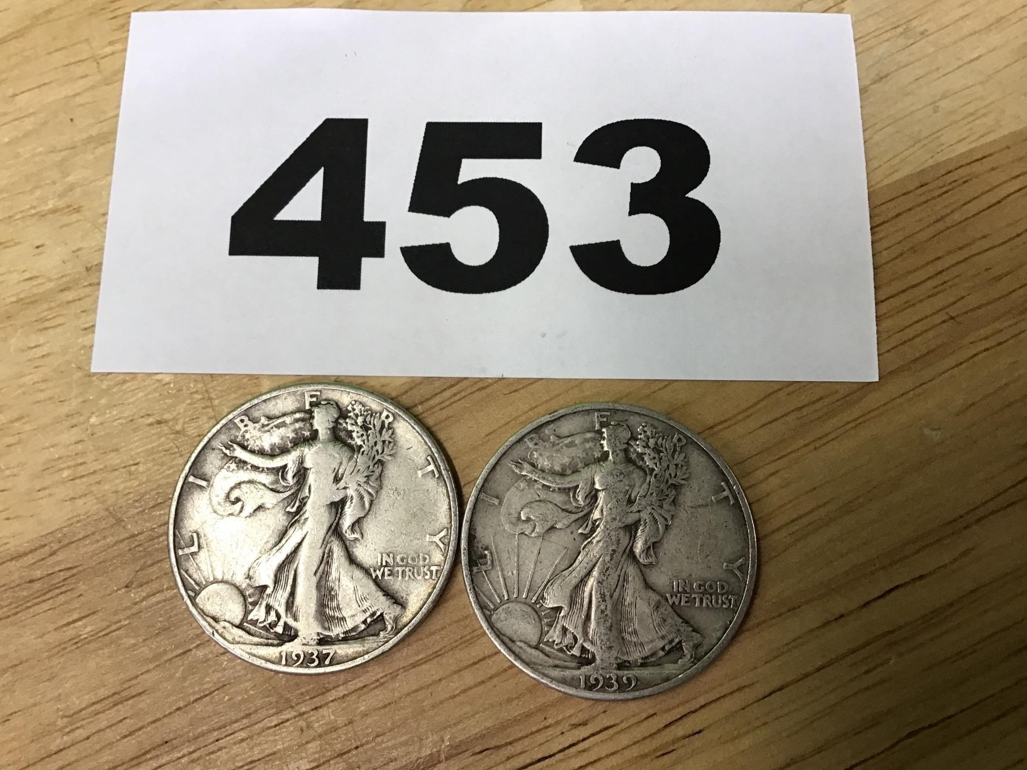 1937 & 1939 Silver Half Dollars