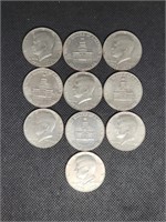 Lot of 10 Bicentennial Kennedy Head Half Dollars