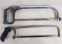 Hacksaw, 2- 12" blades ,blue handle is adjustable